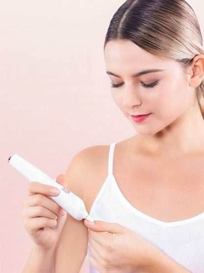 White Trendsi electric nail buffer with multiple polishing surfaces for smooth, shiny nails.