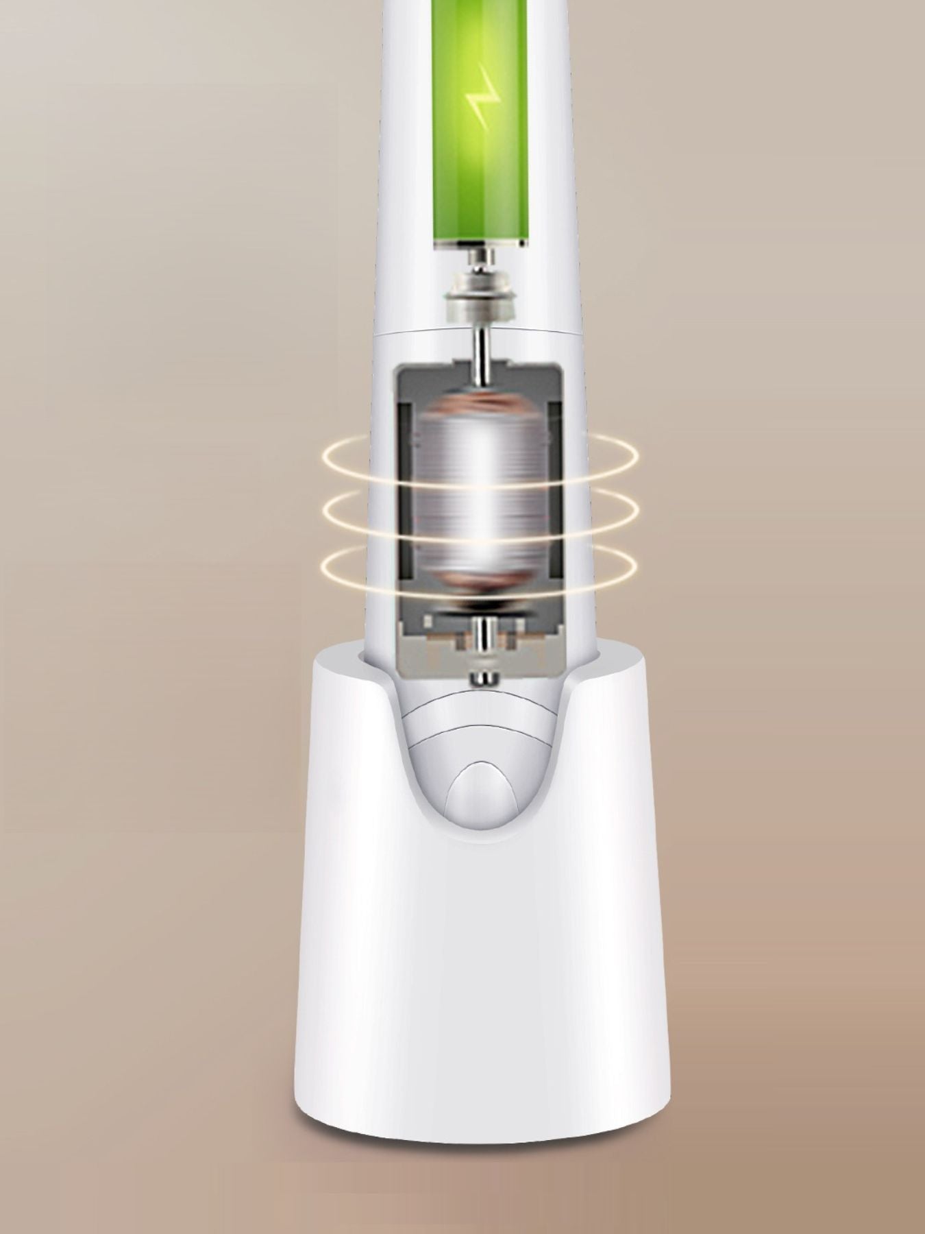 White electric nail buffer by Trendsi with multiple polishing surfaces for smooth, shiny nails.