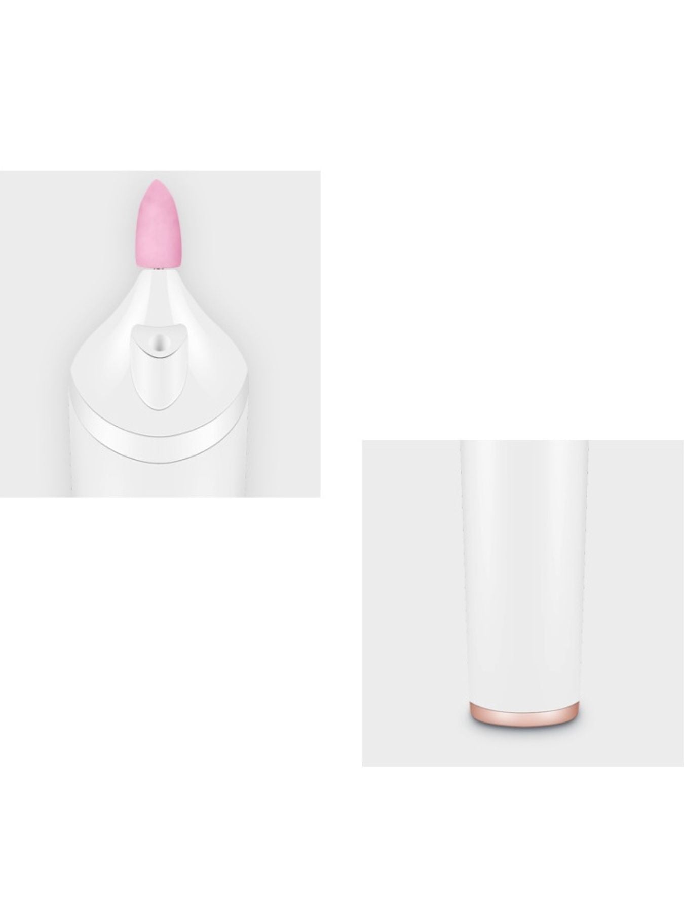 White electric nail buffer by Trendsi with multiple polishing surfaces for smooth, glossy nails.