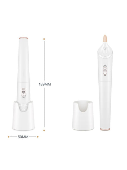 White electric nail buffer by Trendsi, showing a compact device with multiple buffing surfaces for manicures and nail care.