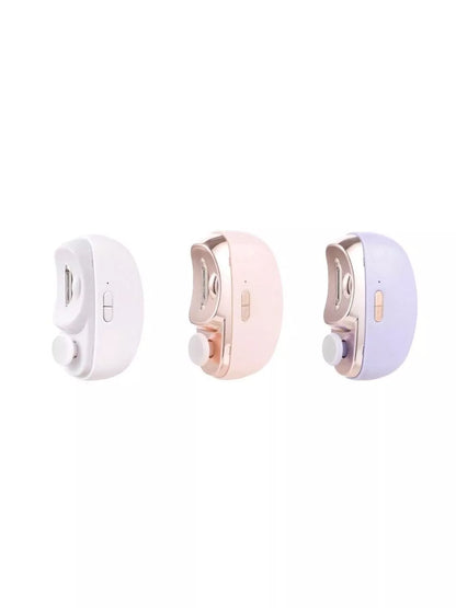 White electric nail buffer by Trendsi with a sleek handle and multiple polishing surfaces for manicures and nail care.