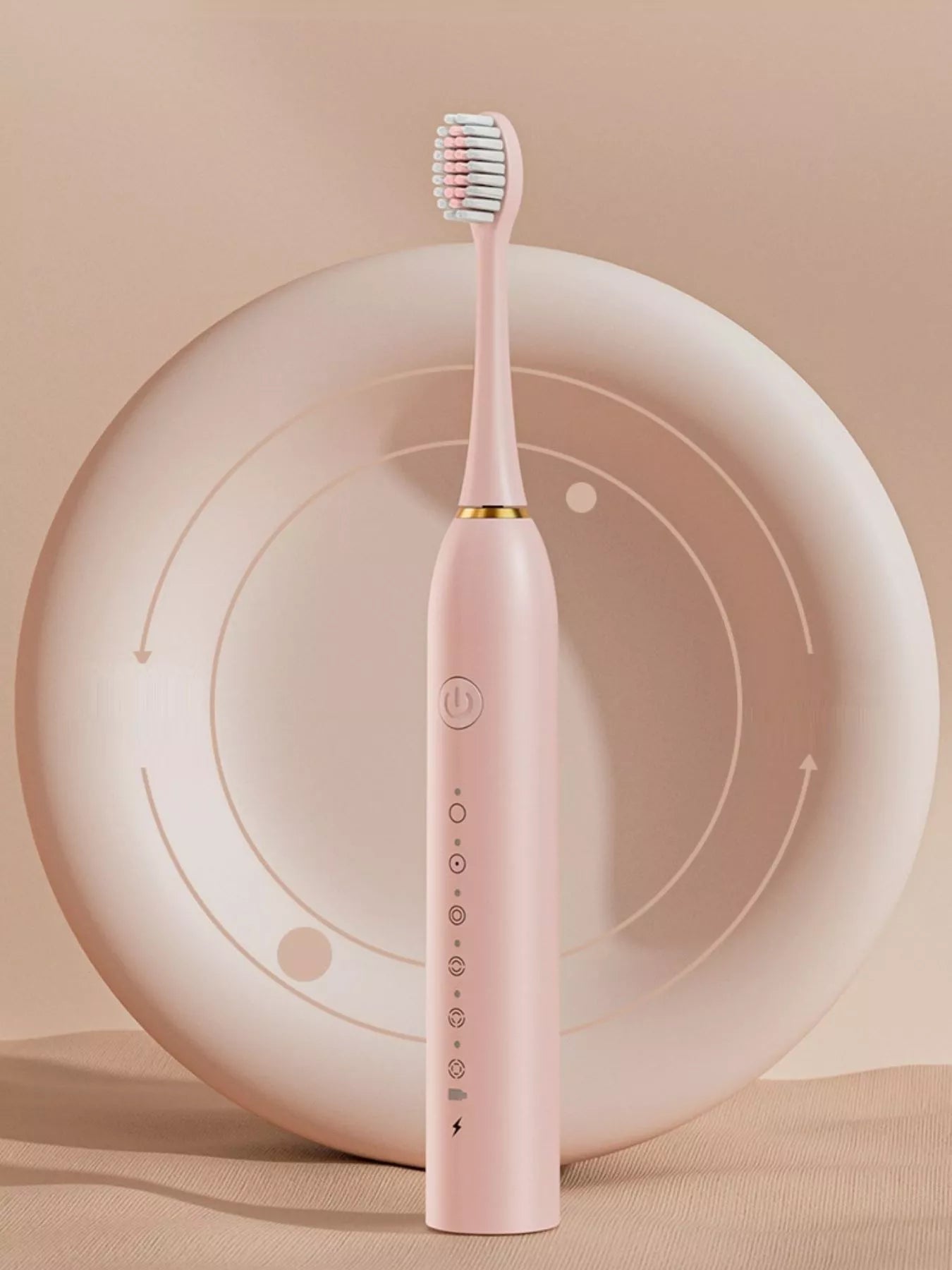 White Trendsi electric toothbrush with multiple brushing modes and ergonomic handle, ideal for effective dental cleaning.