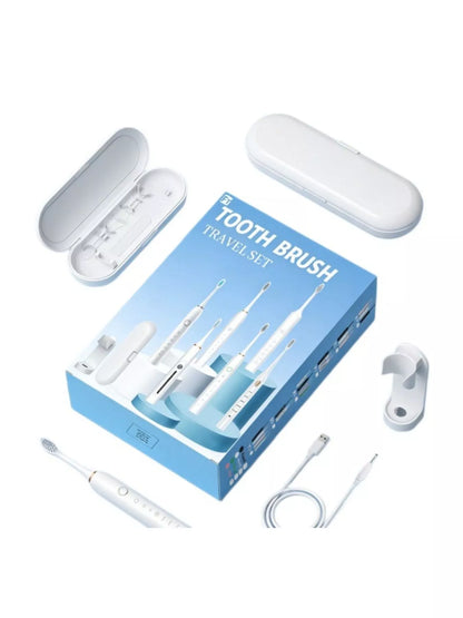 White electric toothbrush with multiple brushing modes from Trendsi, featuring a sleek design and ergonomic handle.