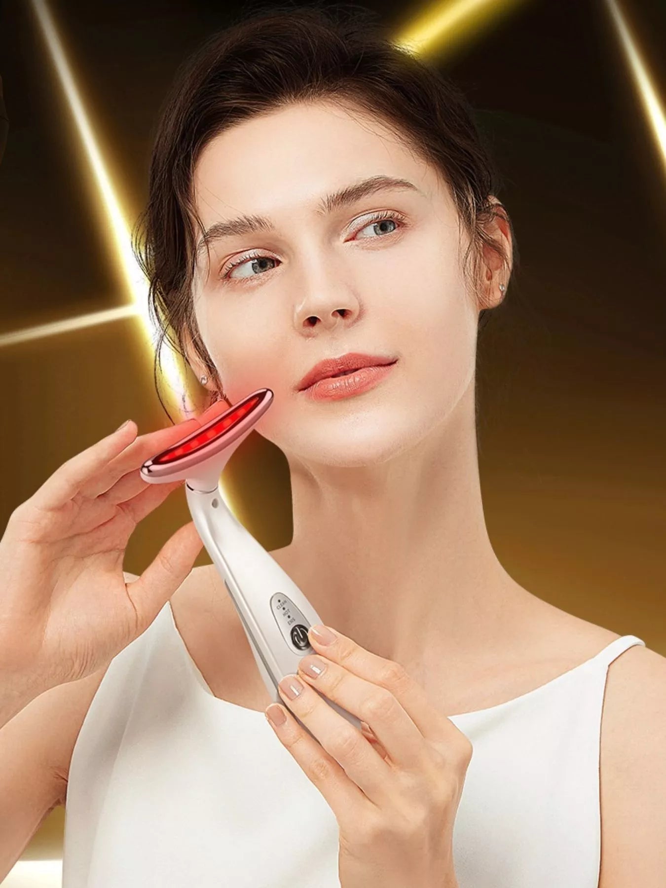 White Trendsi facial massager beauty device with ergonomic design for facial skin care and relaxation.