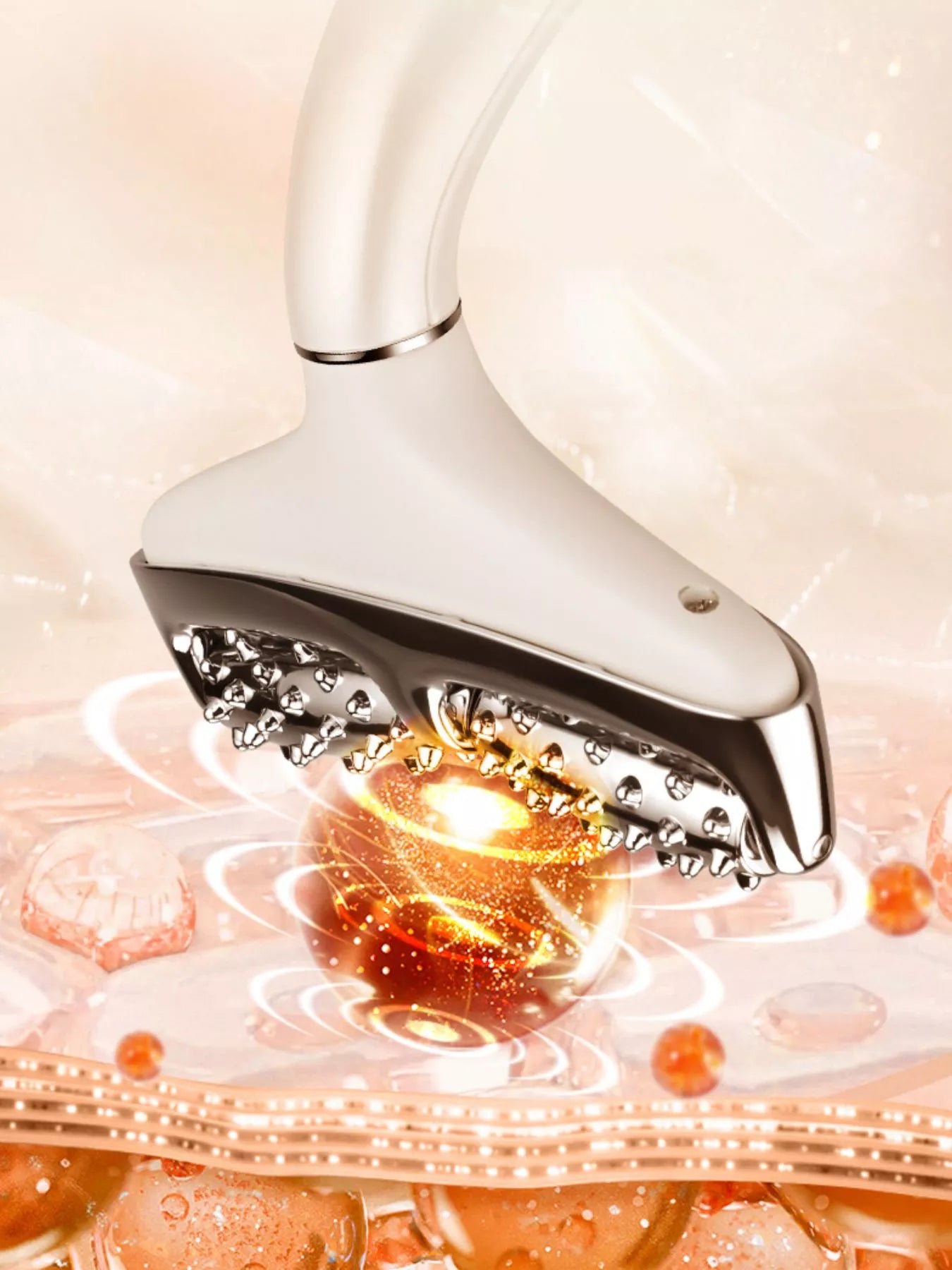 White Trendsi facial massager beauty device with ergonomic design for skincare and facial massage.