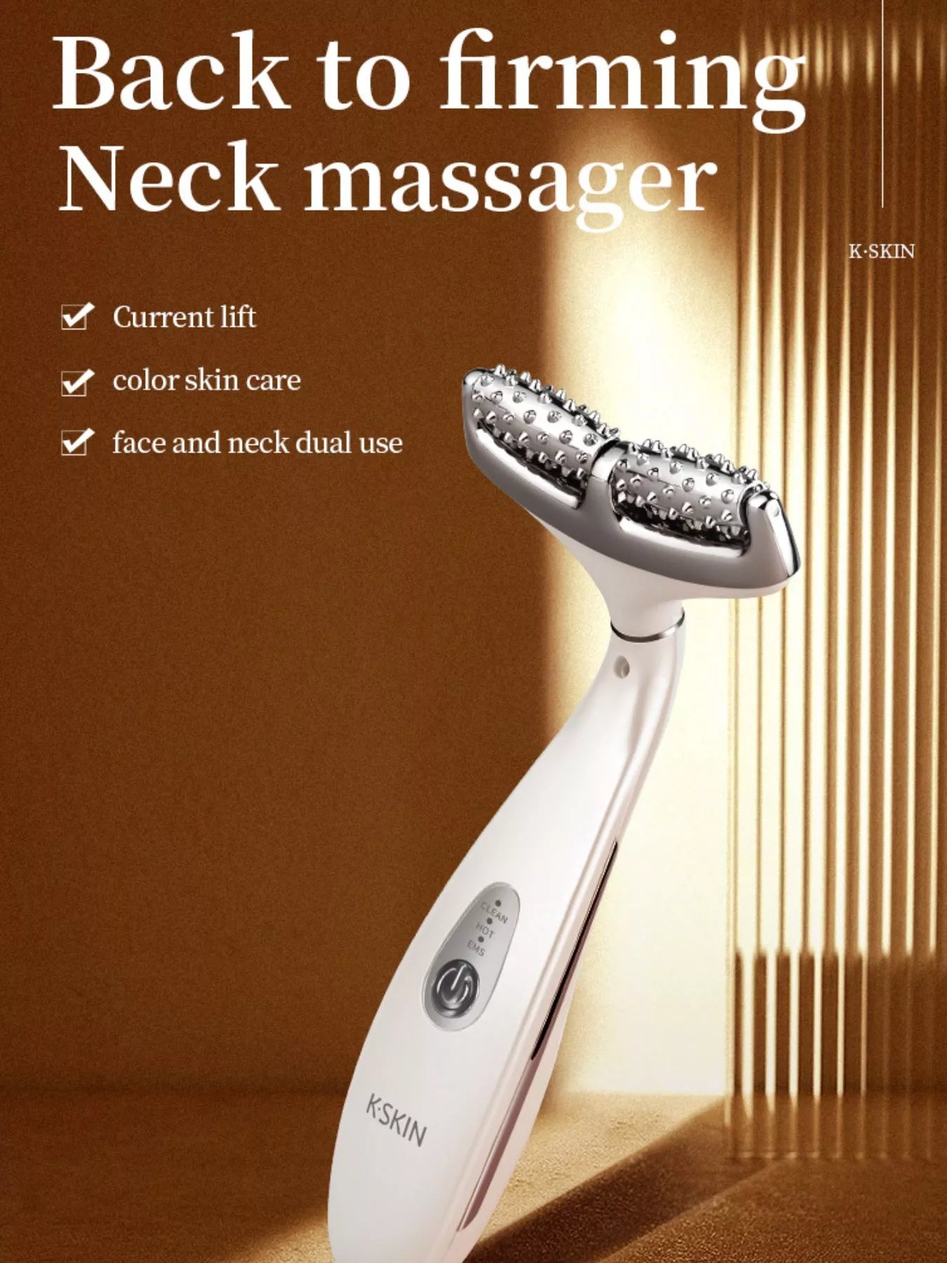 White Trendsi facial massager beauty device with multiple massage heads for facial skincare and relaxation.