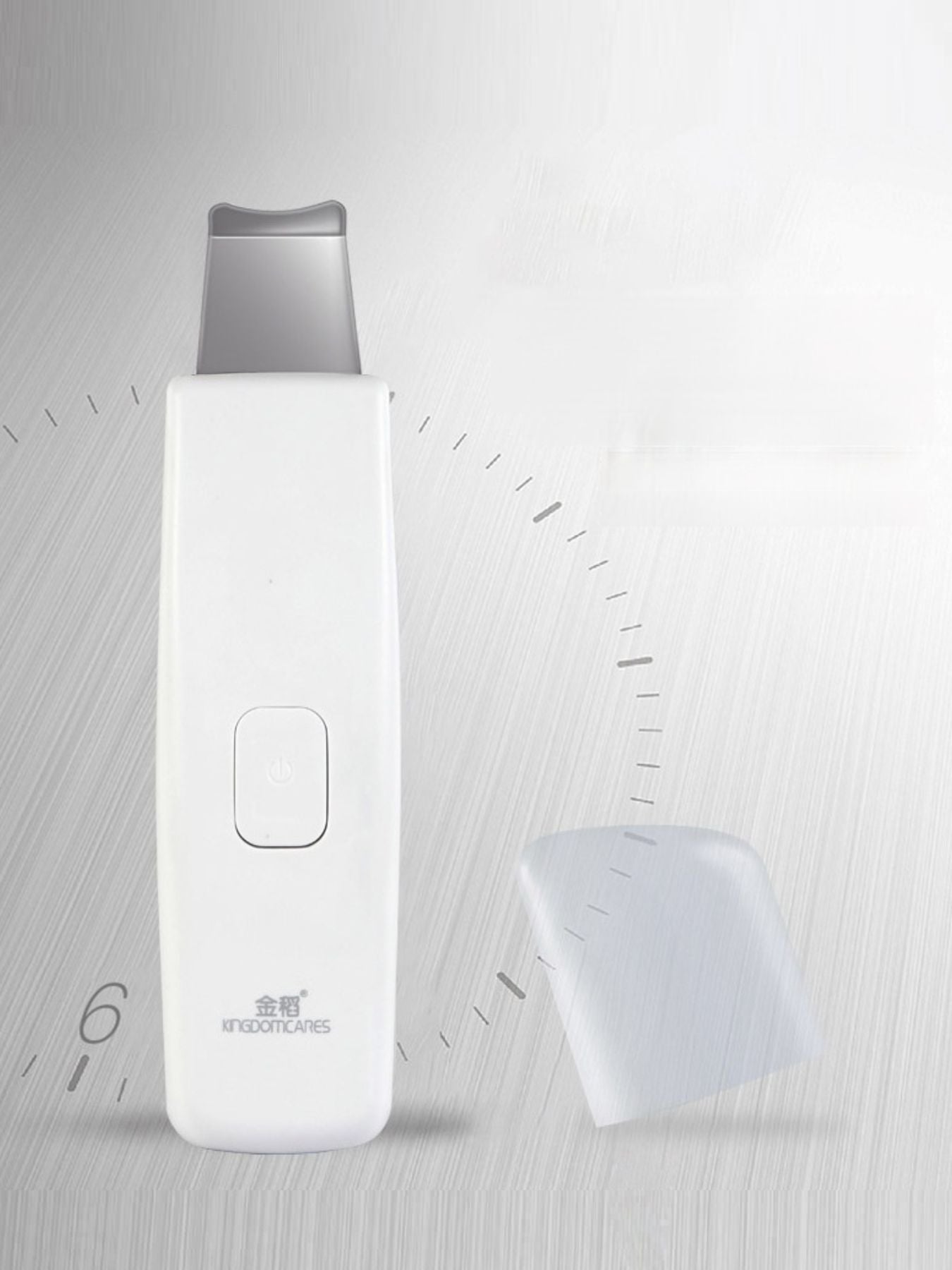 White facial skin scrubber and blackhead extractor from Trendsi, showing the handheld device with textured surface for pore cleansing.
