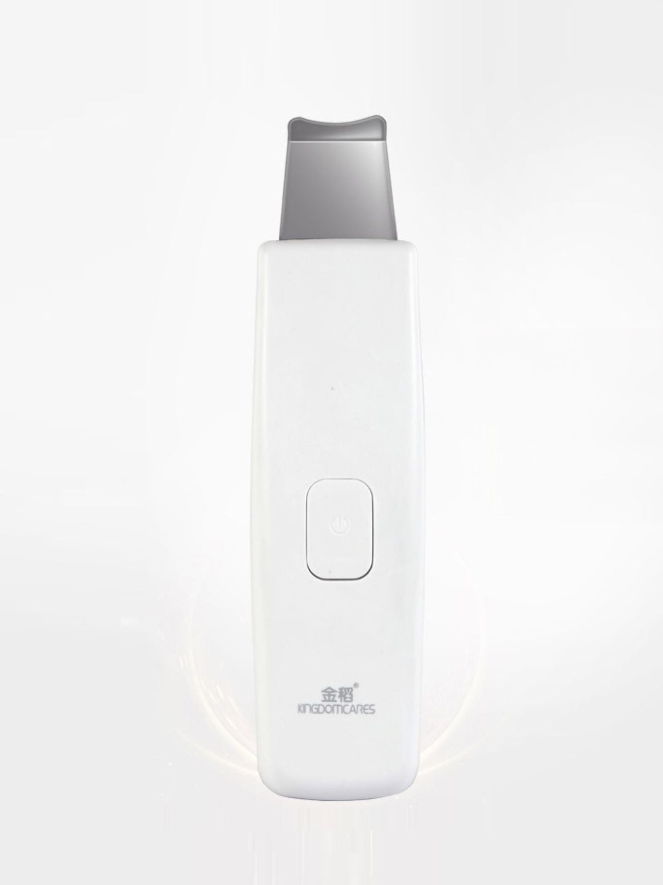White facial skin scrubber and blackhead extractor device from Trendsi, showing its sleek design and textured surface for pore cleaning.