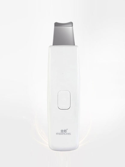 White facial skin scrubber and blackhead extractor device from Trendsi, showing its sleek design and textured surface for pore cleaning.