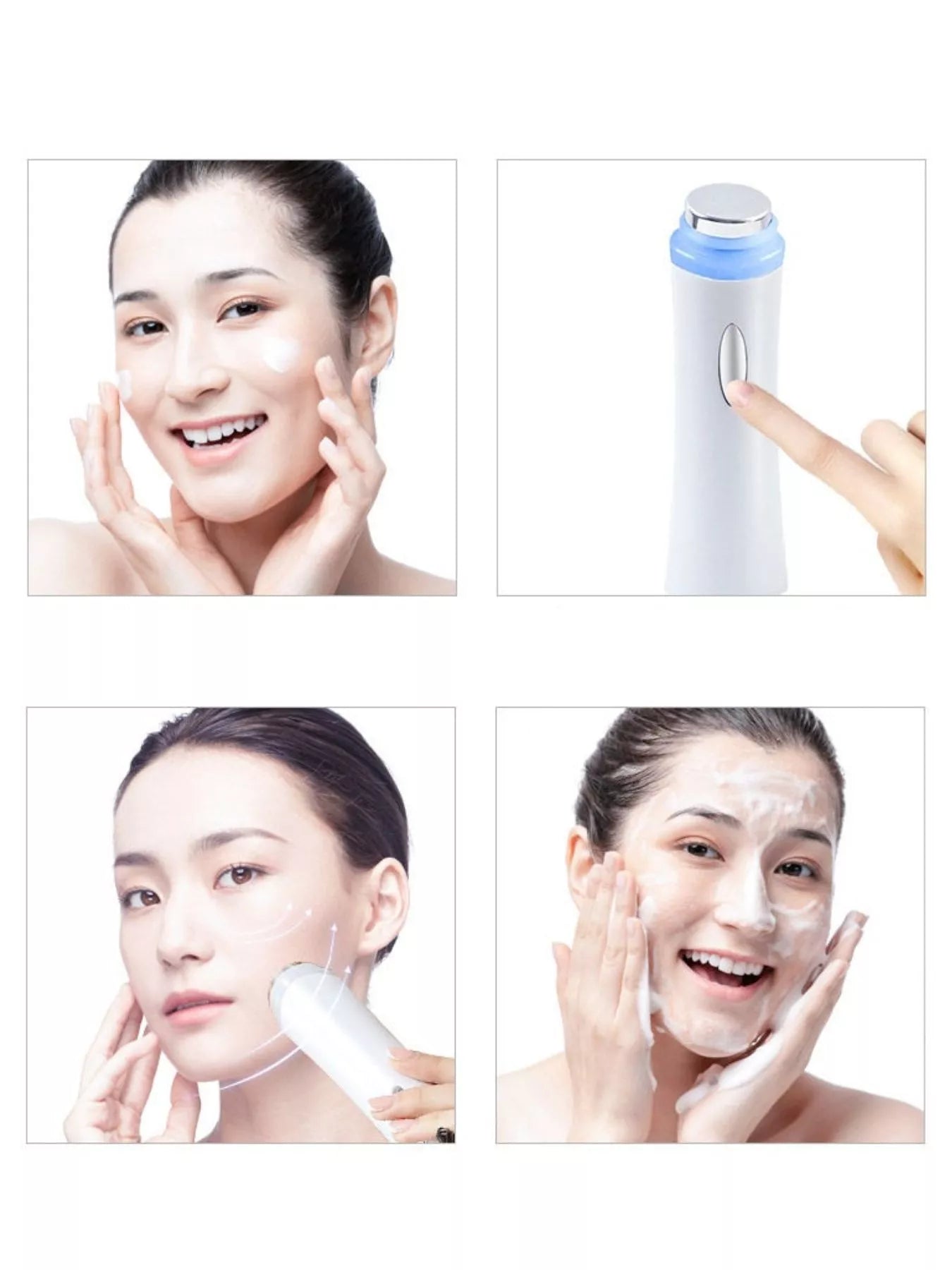 White Trendsi facial skin tightening beauty device with ergonomic design for at-home skin firming and rejuvenation.