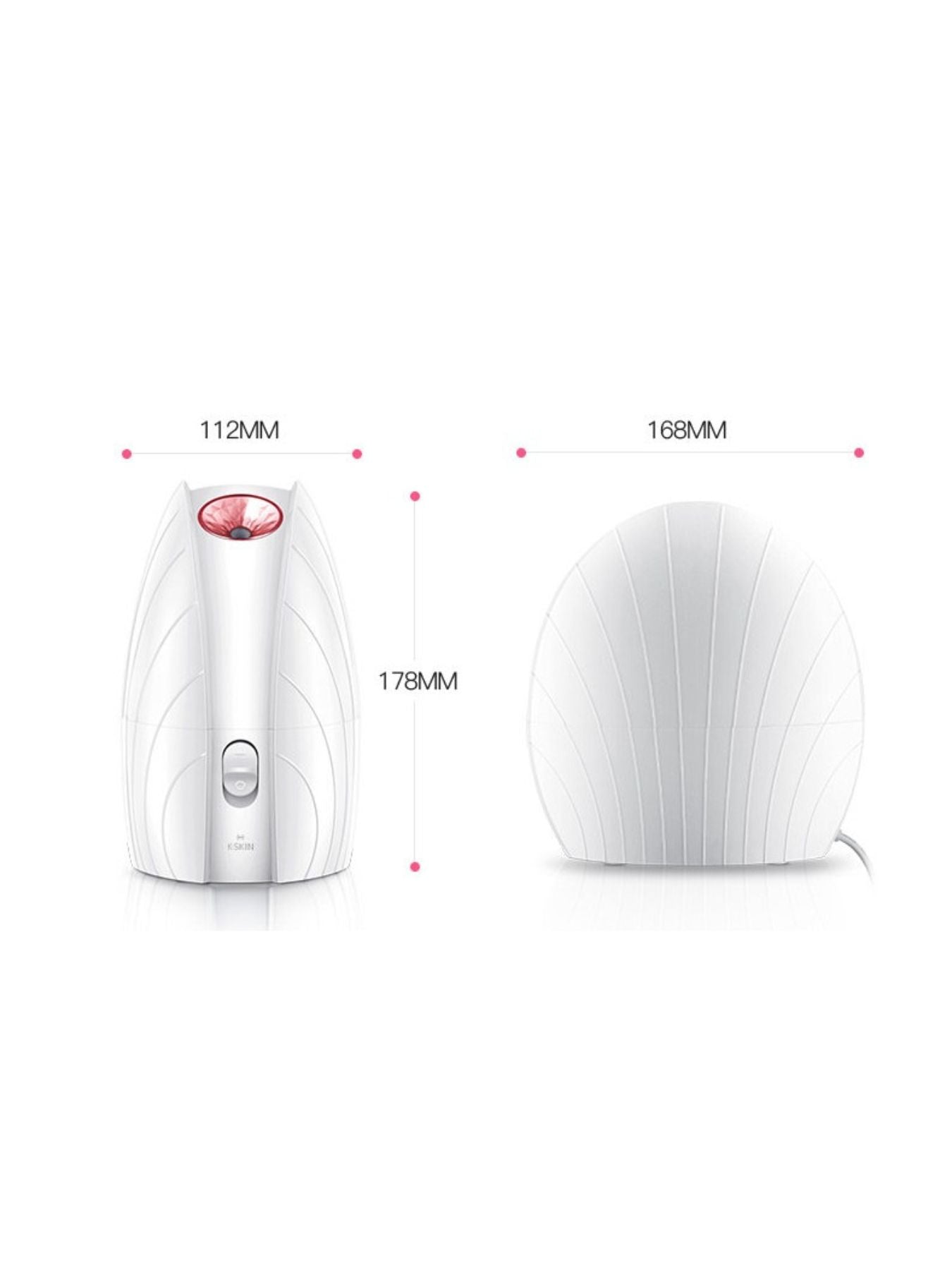 White Trendsi facial steamer for deep hydration and skincare, showing the device with steam mist ready for use.