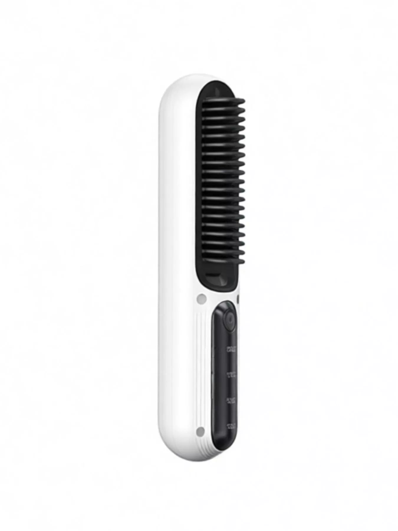 White heated hair straightening comb by Trendsi, designed for easy styling and hair straightening with adjustable temperature settings.