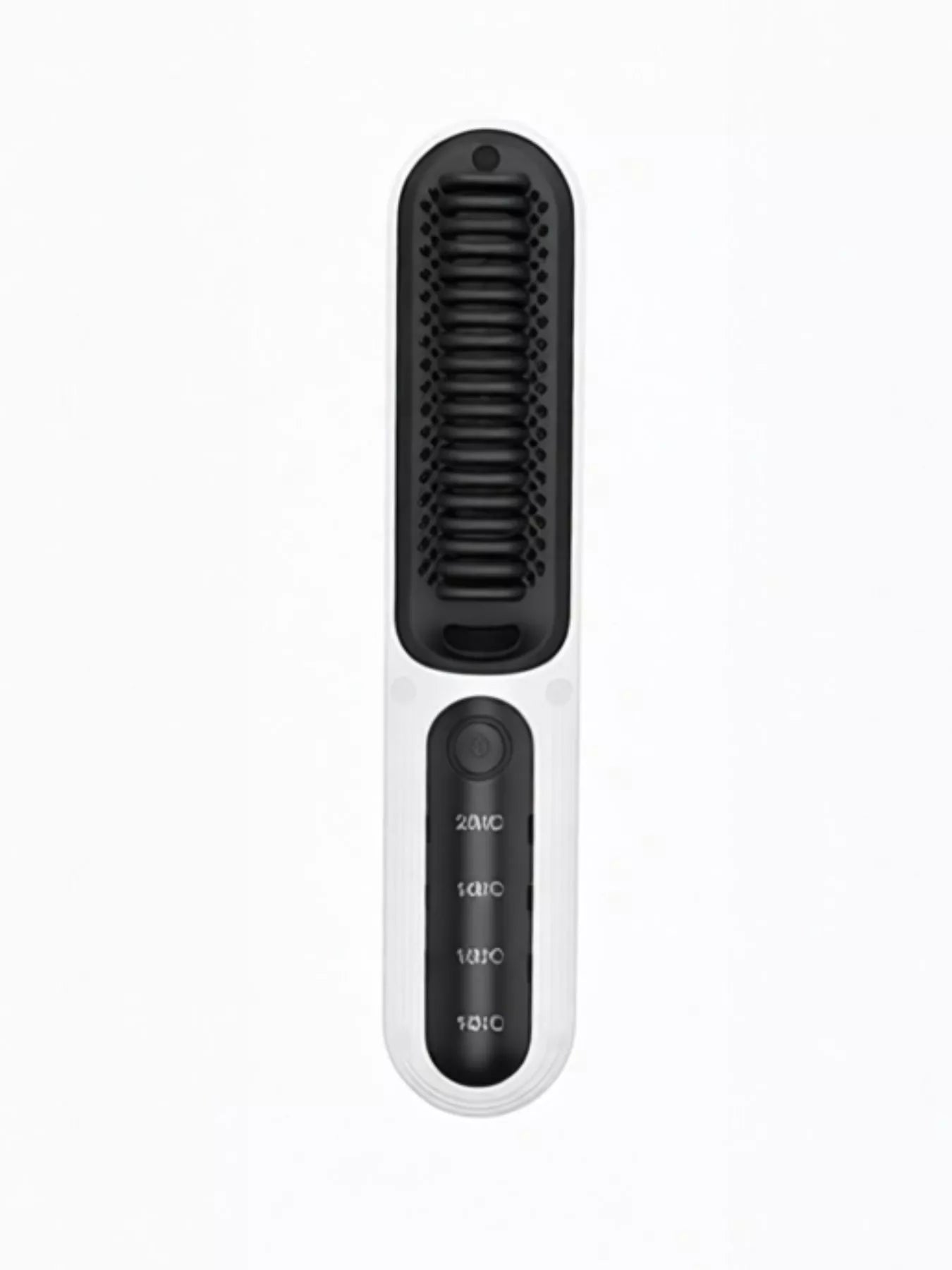 White heated hair straightening comb by Trendsi with ceramic plates for smooth, sleek styling of hair.