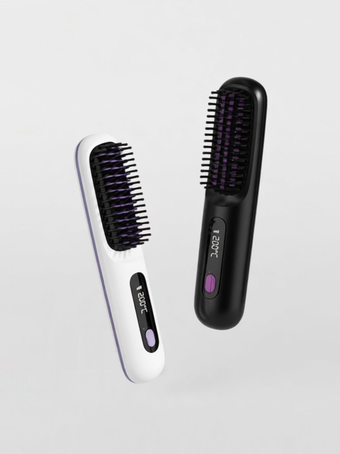 White Trendsi heated straightening comb with ergonomic handle and adjustable temperature settings, designed for smooth, sleek hair styling.