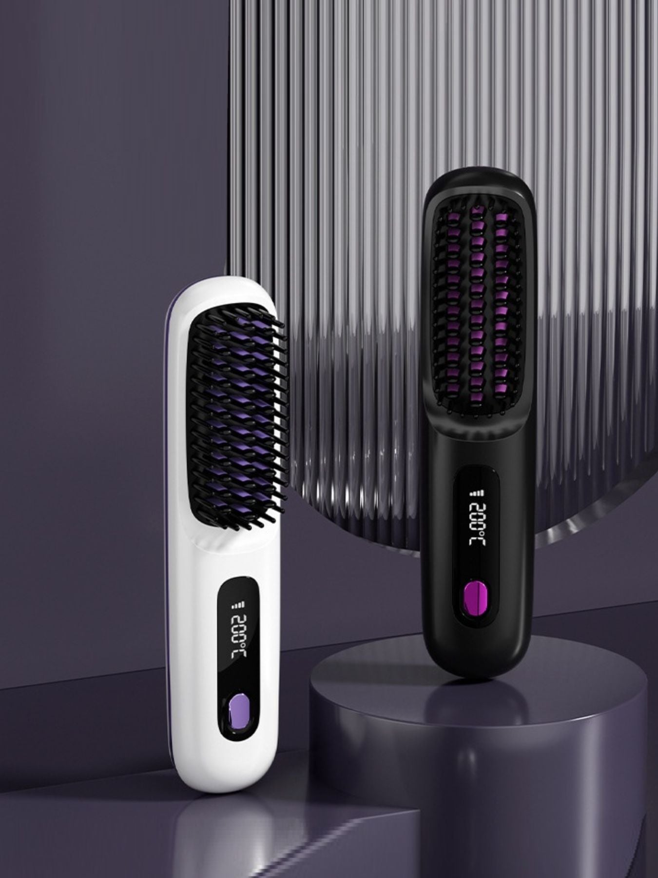 White Trendsi heated straightening comb with wide teeth, designed for easy styling and hair straightening.
