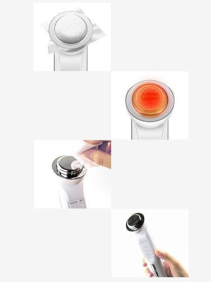 Trendsi multifunctional facial beauty device in white, showing various treatment heads and ergonomic design for skincare.