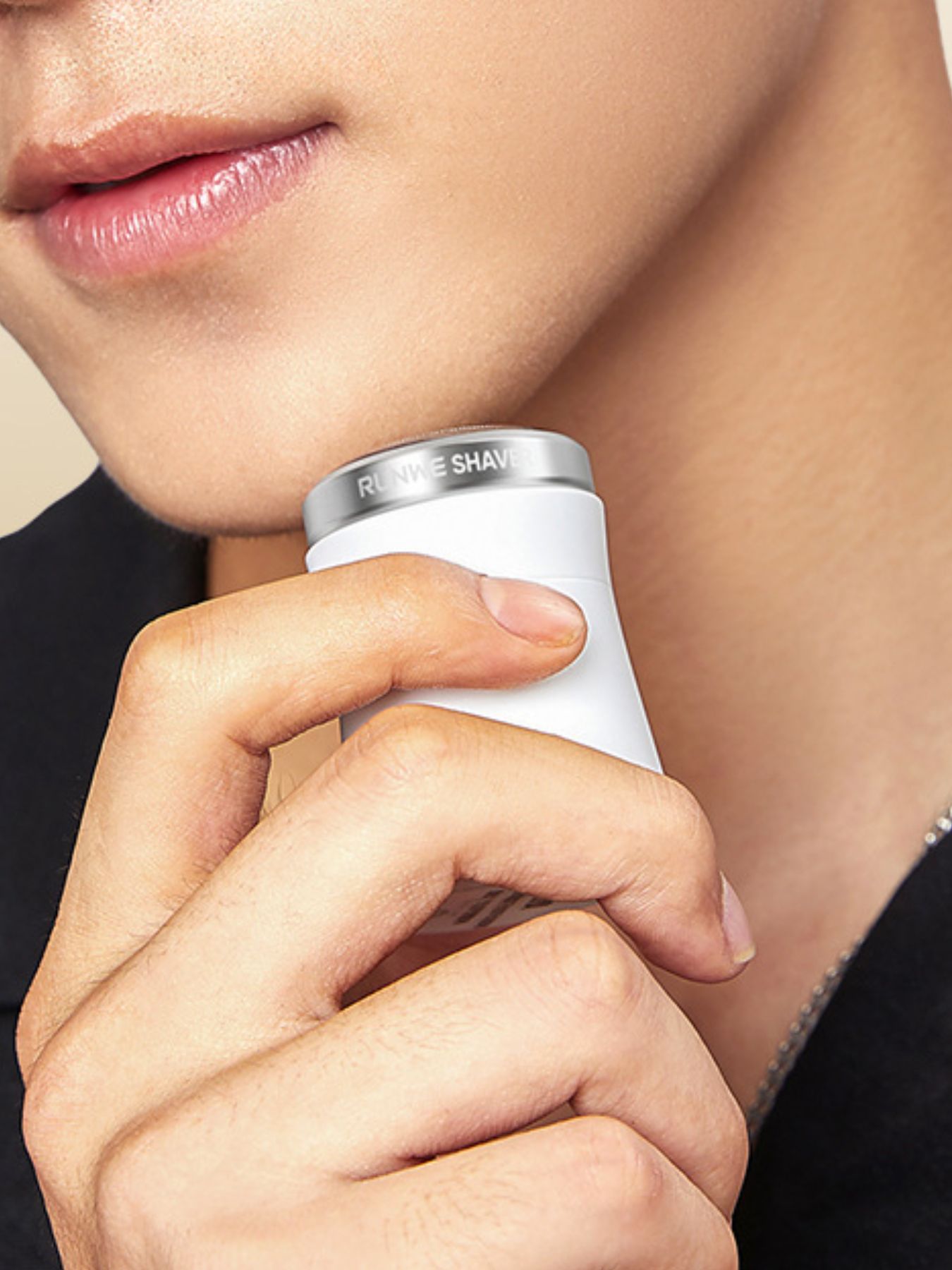 White Trendsi painless electric hair remover with a sleek handheld design, suitable for quick and easy hair removal.
