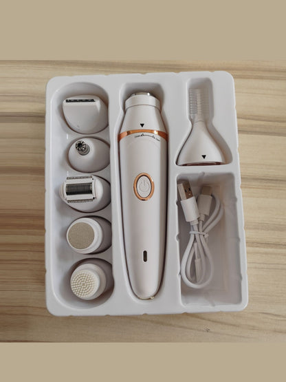 White Trendsi painless multifunctional hair removal epilator with multiple attachments for efficient, gentle hair removal.