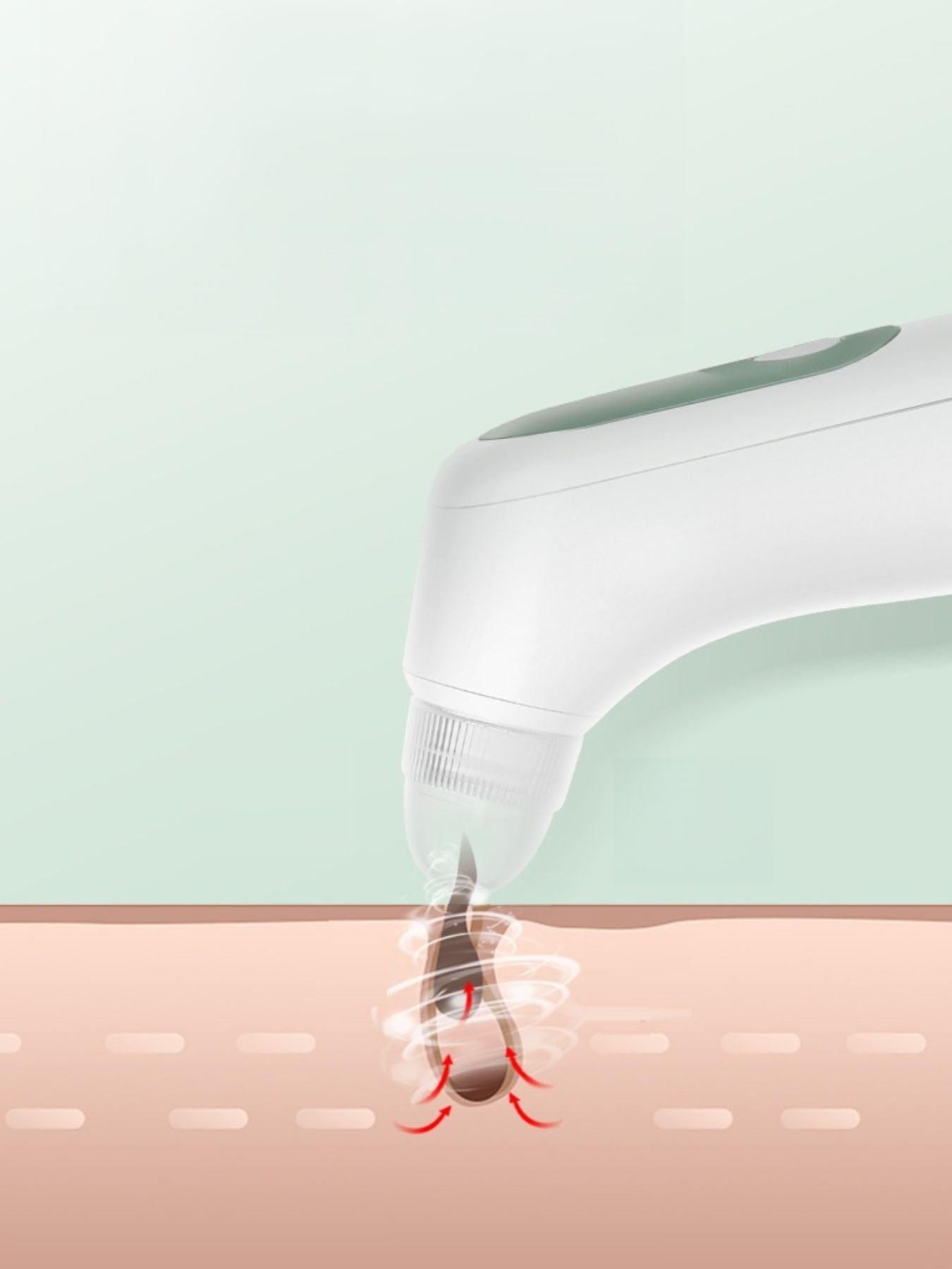 White painless pore vacuum blackhead extractor from Trendsi, with a sleek design for facial pore cleansing and blackhead removal.