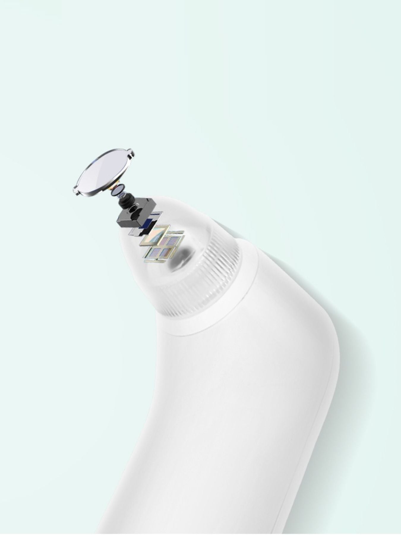 White Painless Pore Vacuum Blackhead Extractor by Trendsi, with a sleek handheld design for gentle blackhead removal.