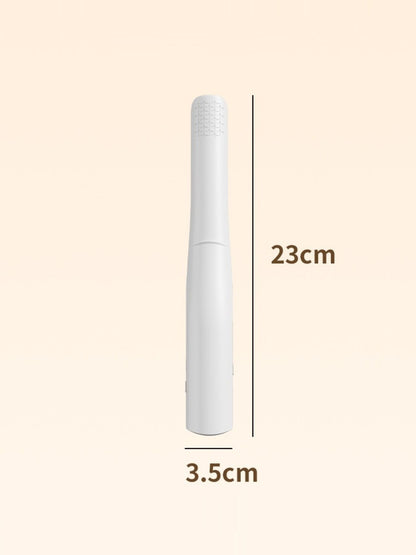 White portable ceramic hair straightener by Trendsi with sleek design and compact size, ideal for on-the-go styling.