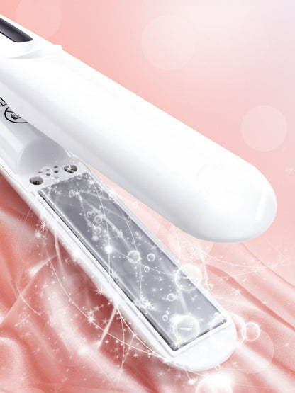 White portable cordless rechargeable curling iron by Trendsi, compact design for easy styling on the go.