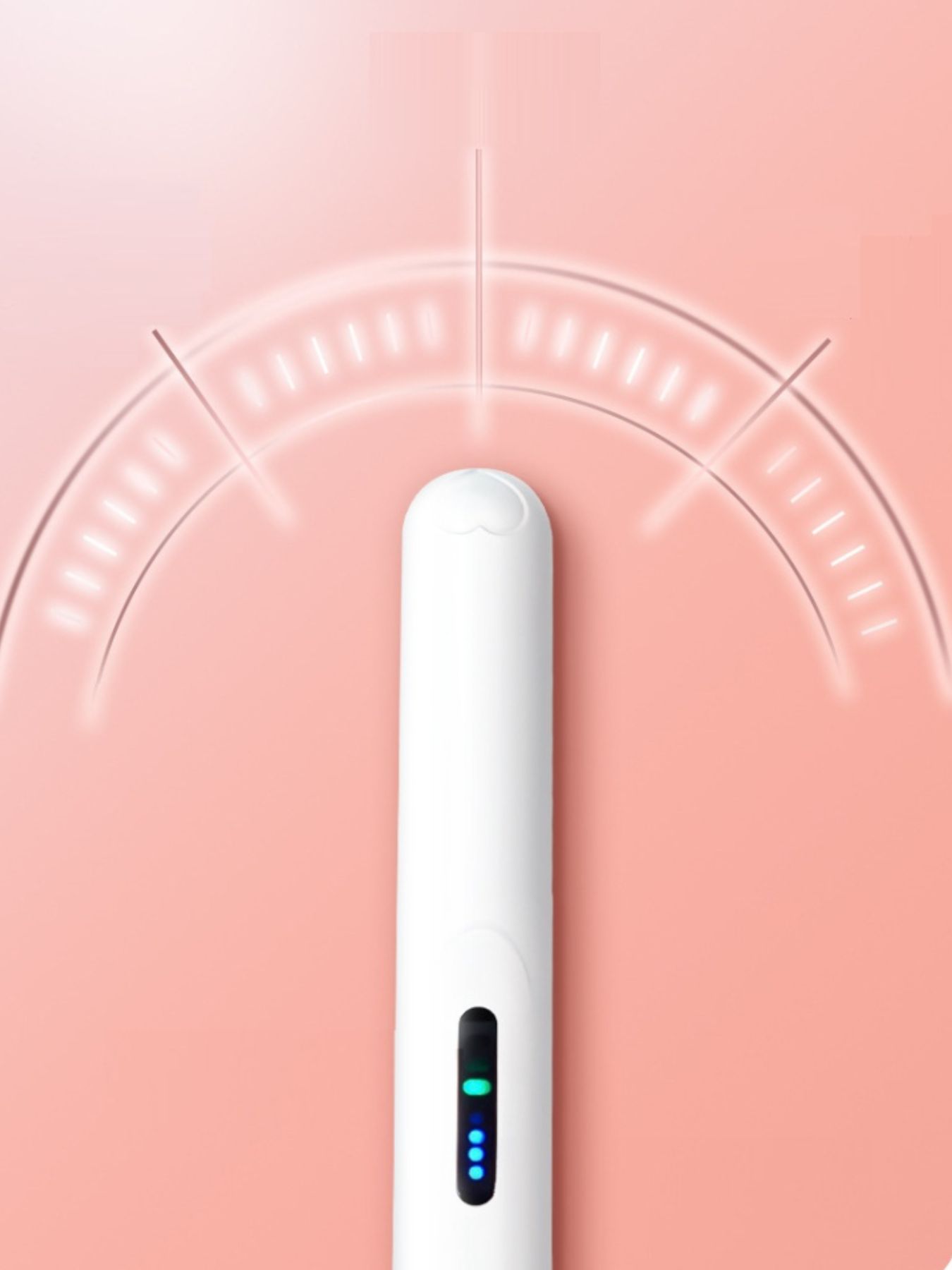 White portable cordless rechargeable curling iron by Trendsi with a sleek design and adjustable temperature controls.