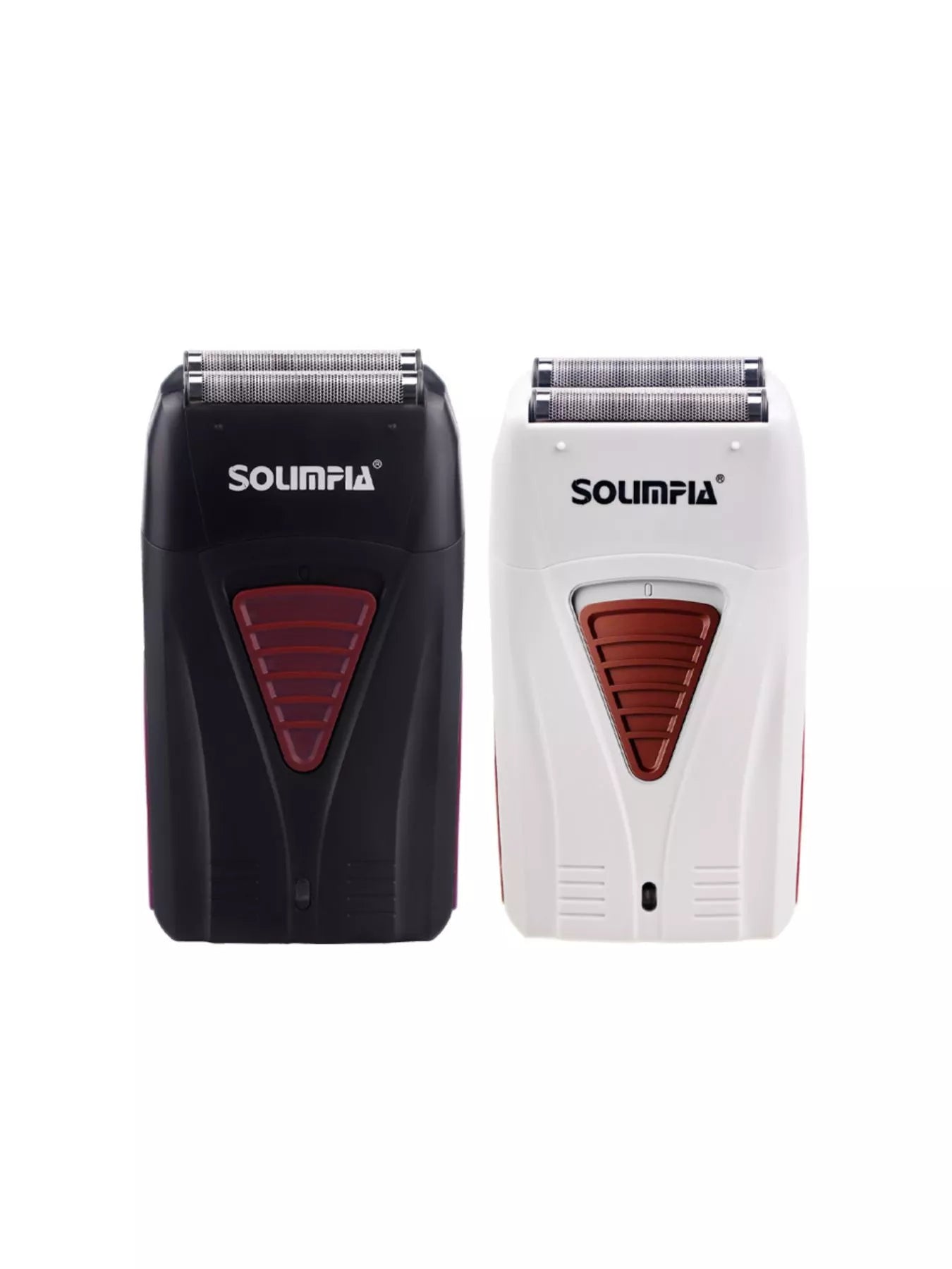 White portable electric foil shaver by Trendsi, compact design with foil head for close shaving, ideal for travel and on-the-go grooming.