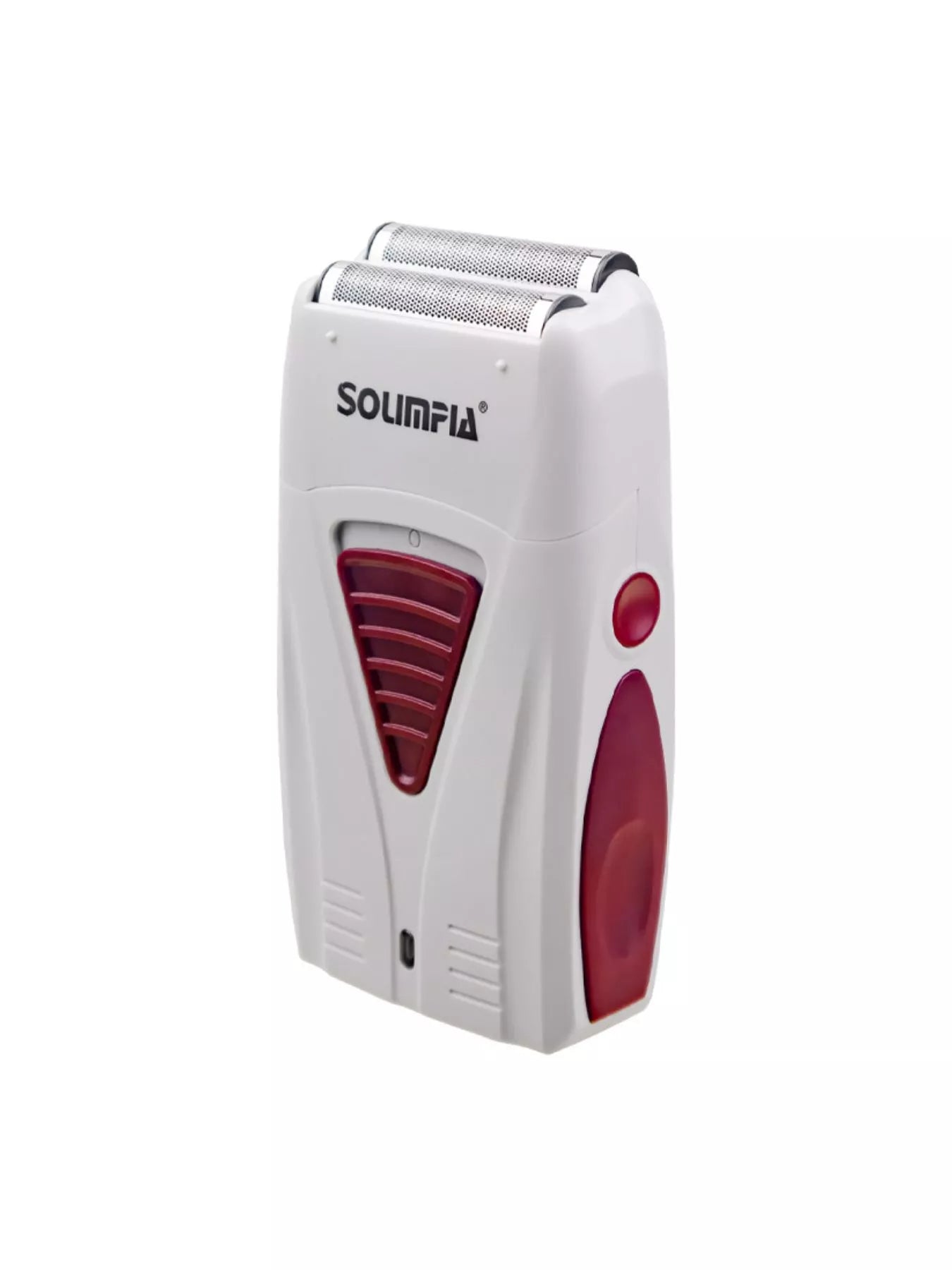 White portable electric foil shaver from Trendsi with a compact design and foil blade for close shaving.