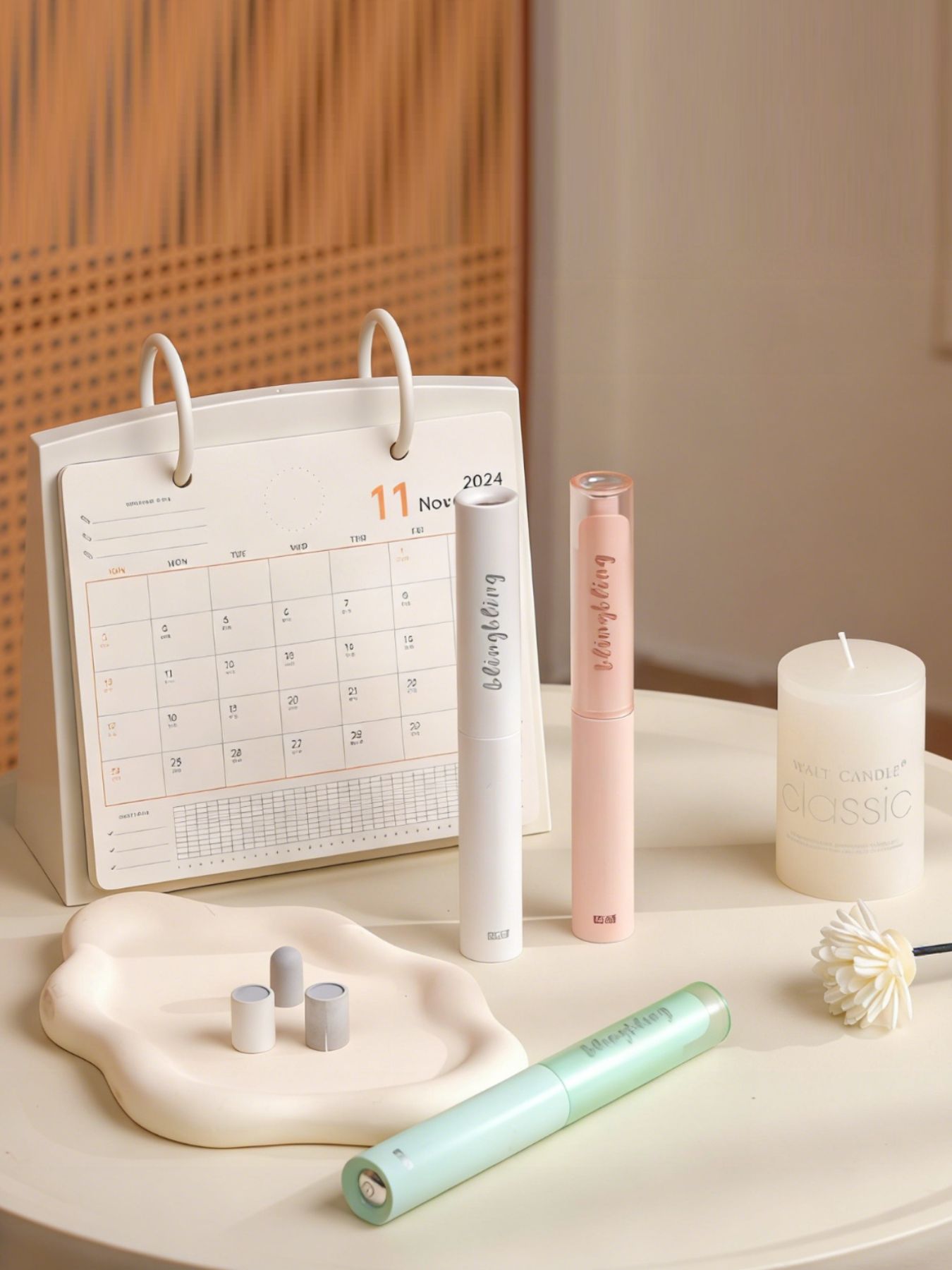 White portable electric nail buffer by Trendsi, compact design with multiple polishing surfaces for smooth, shiny nails.