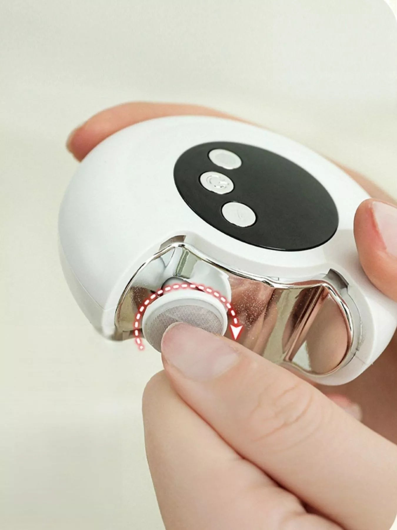 White portable electric nail buffer polisher by Trendsi, compact handheld device for smooth, polished nails.