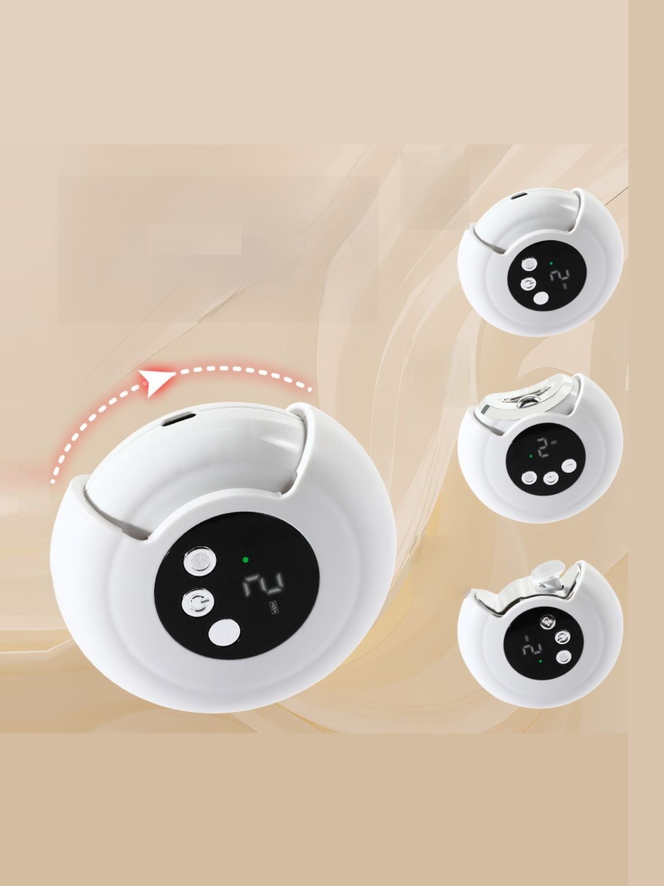White portable electric nail buffer polisher by Trendsi, compact design with polishing pads for smooth, professional nail finishing.