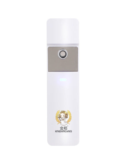 White portable facial mister beauty device by Trendsi, compact handheld spray for refreshing skin and hydration.