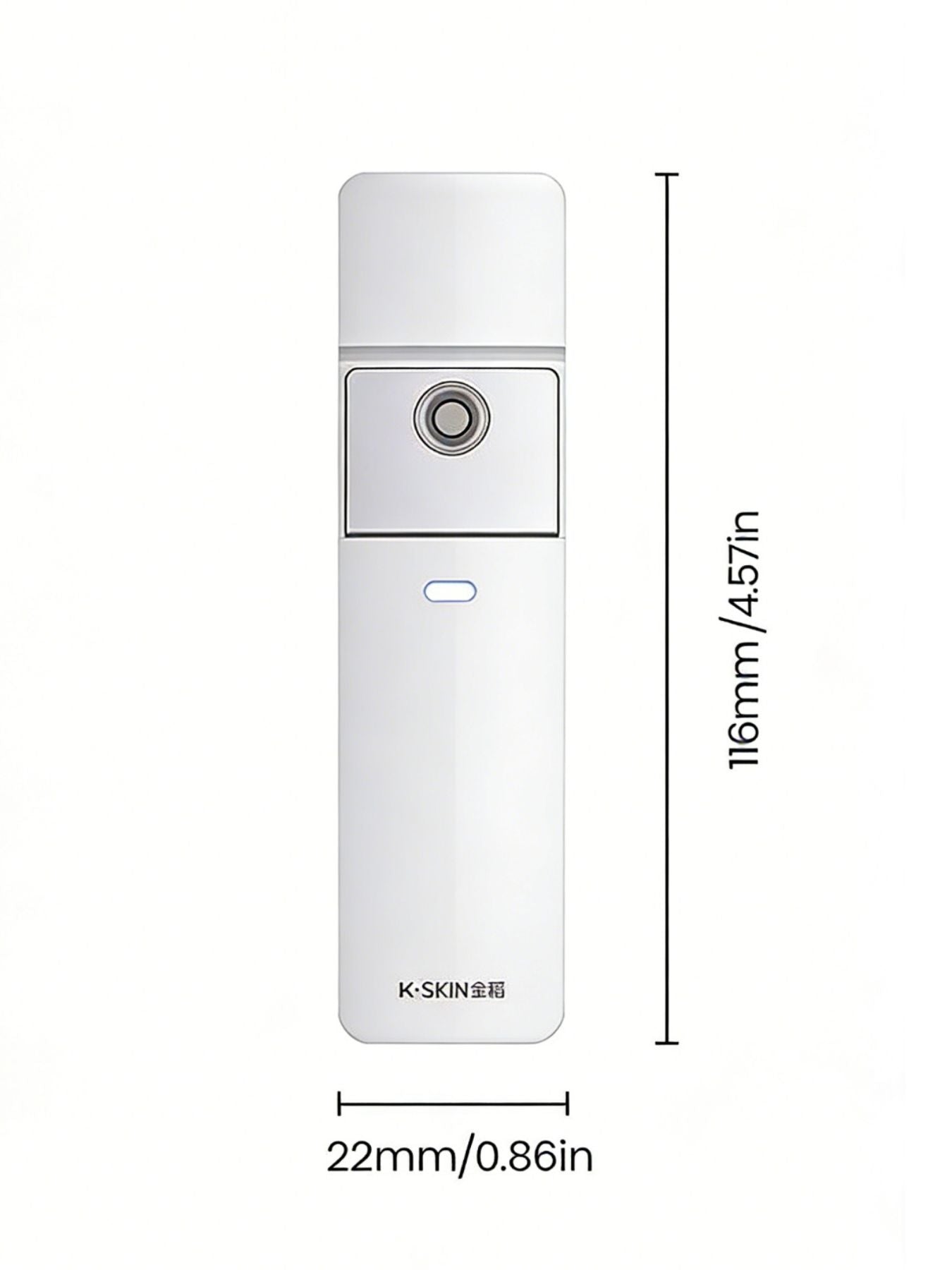 White portable facial mister beauty device by Trendsi, compact skincare tool with spray nozzle for refreshing skin.