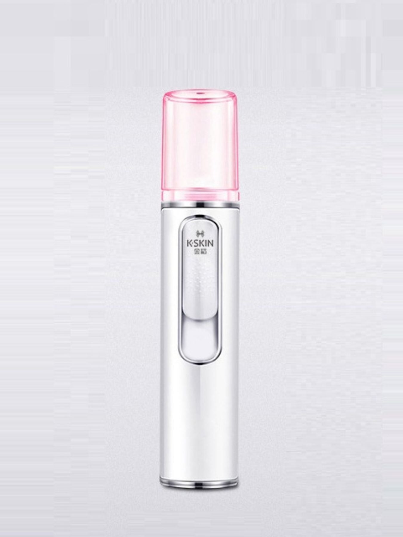 White portable facial mist nano sprayer by Trendsi, compact design for refreshing skin hydration on the go.