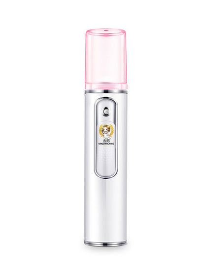 White portable facial nano sprayer mister by Trendsi, compact and handheld for refreshing skin hydration.