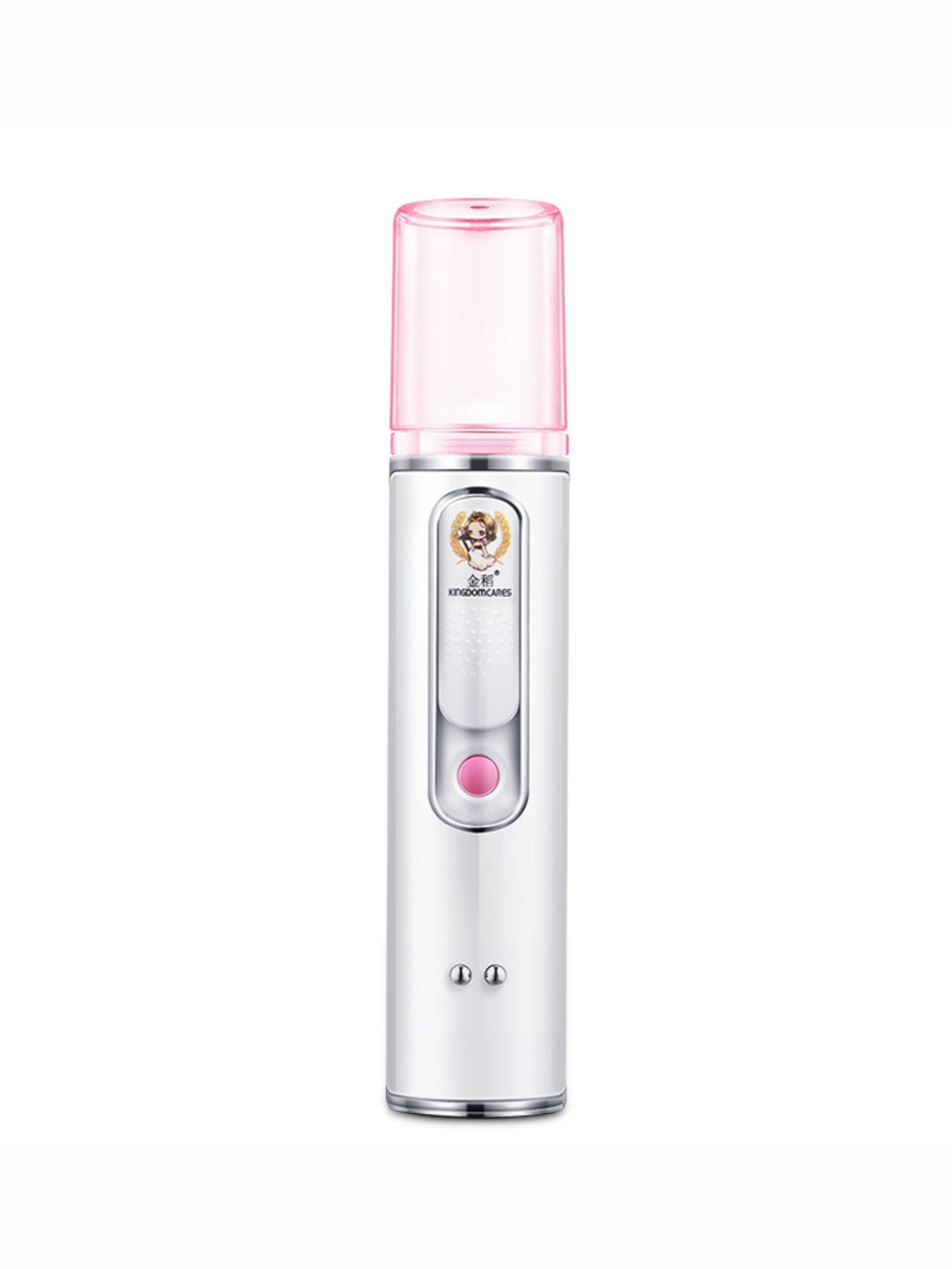 White portable facial nano sprayer mister by Trendsi, compact and easy to carry for refreshing skin anytime.