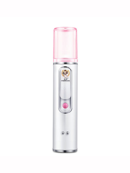 White portable facial nano sprayer mister by Trendsi, compact and easy to carry for refreshing skin anytime.