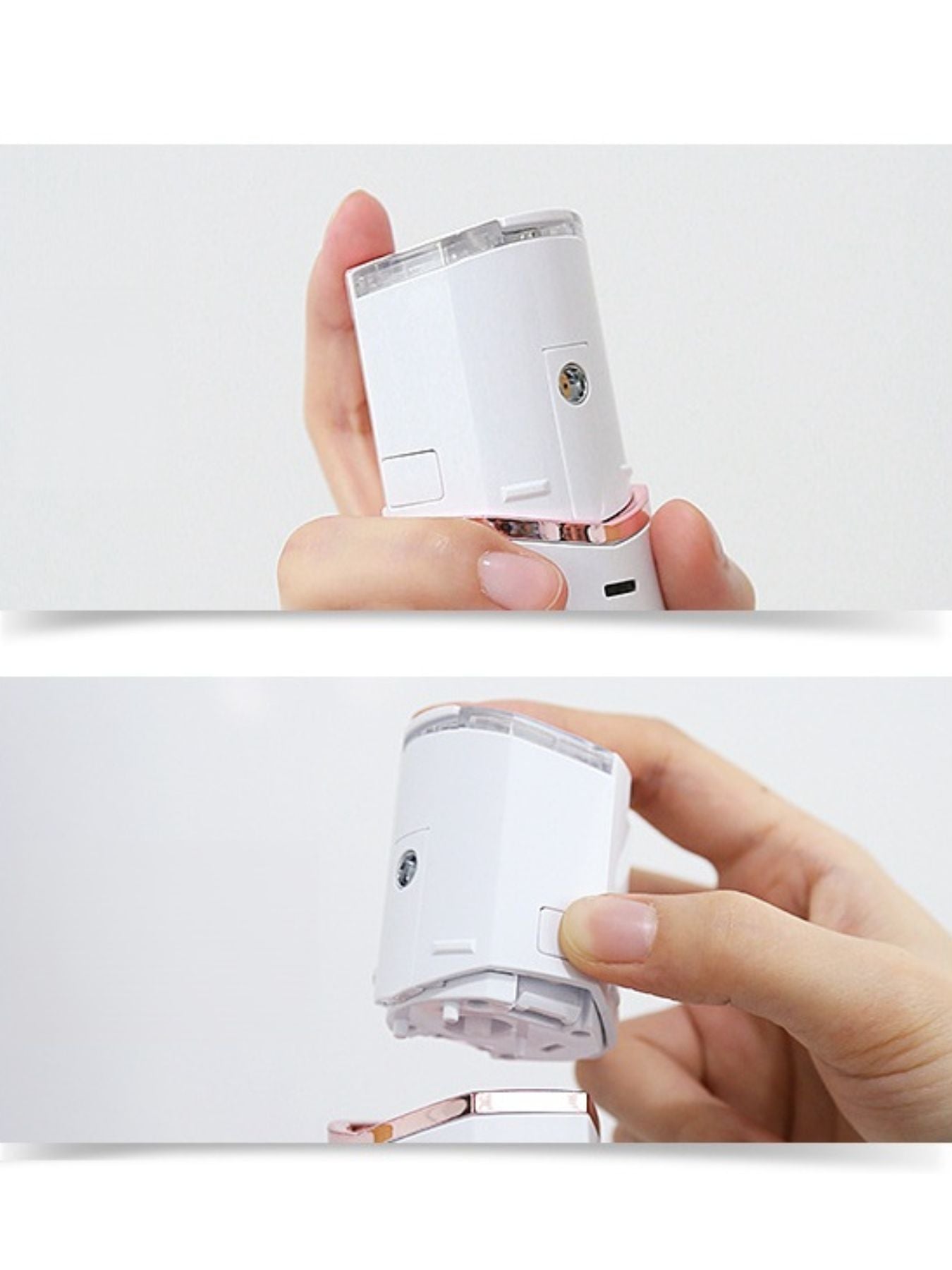 White portable facial steamer beauty device by Trendsi, compact design with a water tank and steam outlet for skincare.