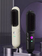 White portable heated straightening comb by Trendsi, featuring ergonomic design and adjustable temperature for easy styling.