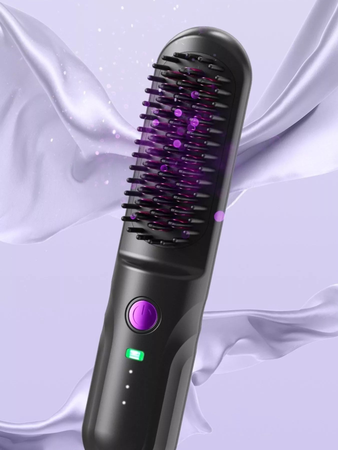 White portable heated straightening comb by Trendsi, compact design with adjustable temperature for easy hair styling.