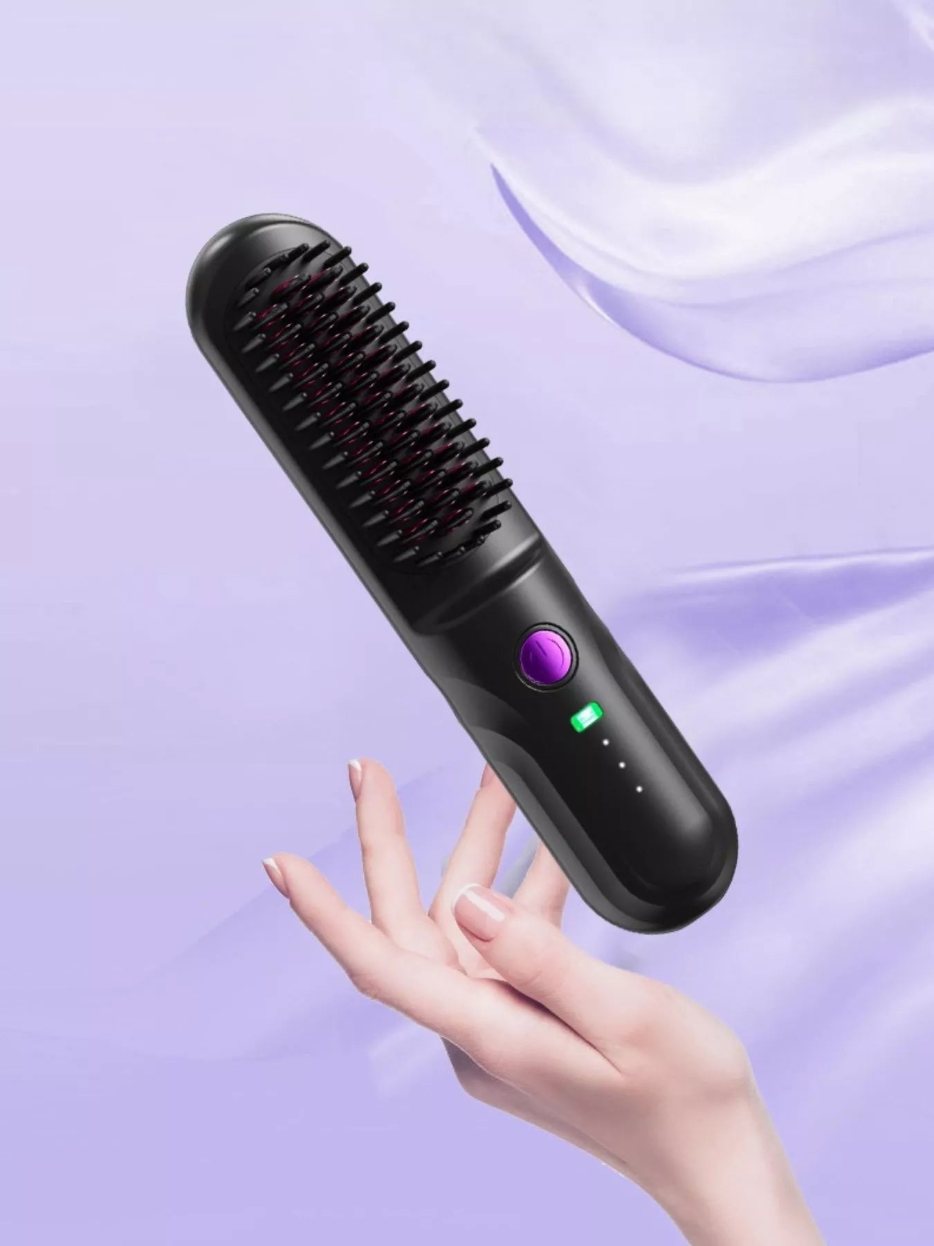 White portable heated straightening comb by Trendsi with ergonomic handle and adjustable heat settings for easy styling.