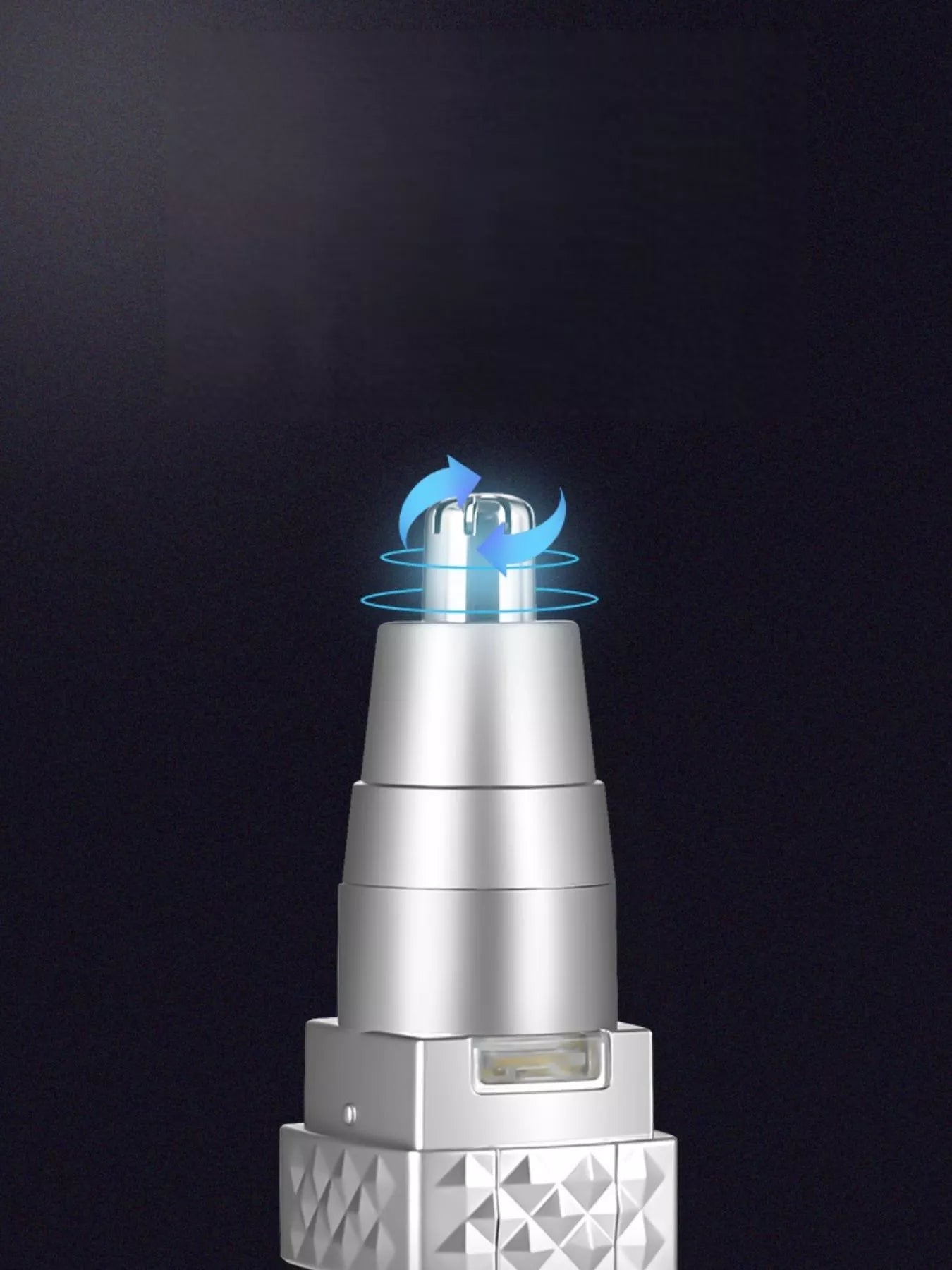 White portable nose hair trimmer from Trendsi, compact design with a sleek finish, ideal for precise grooming on the go.