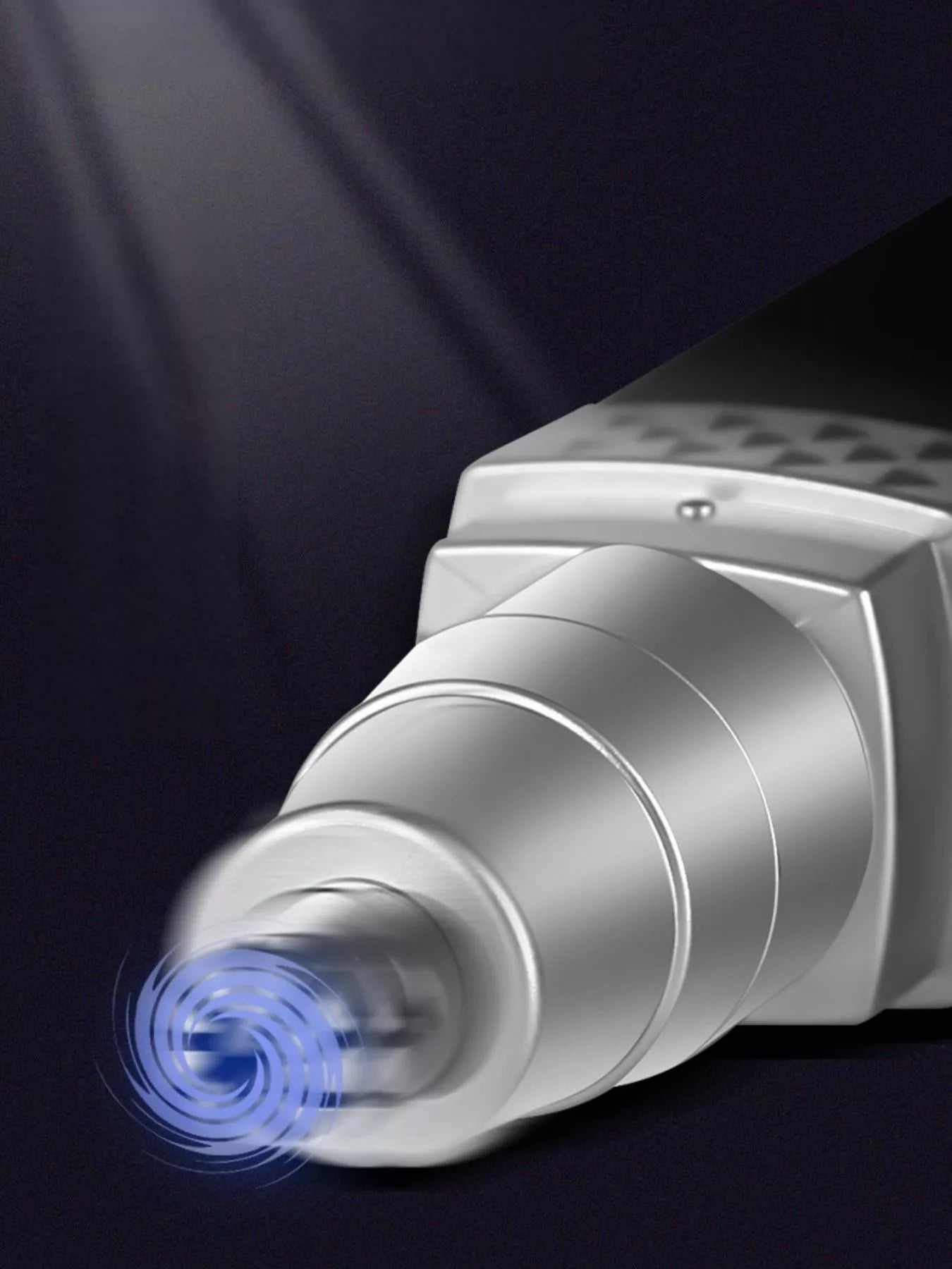 White portable nose hair trimmer by Trendsi, compact design, battery-operated grooming tool for easy nose hair trimming.