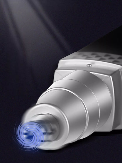 White portable nose hair trimmer by Trendsi, compact design, battery-operated grooming tool for easy nose hair trimming.