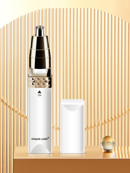 White portable nose hair trimmer by Trendsi, compact design for easy grooming, shown on a clean surface.