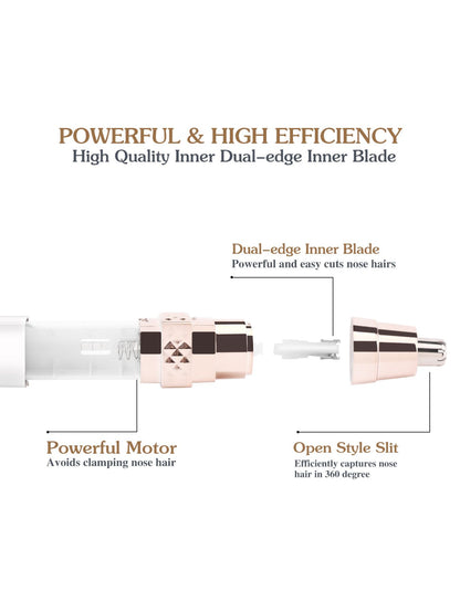 White portable nose hair trimmer by Trendsi, compact design with a sleek finish, ideal for precise personal grooming.