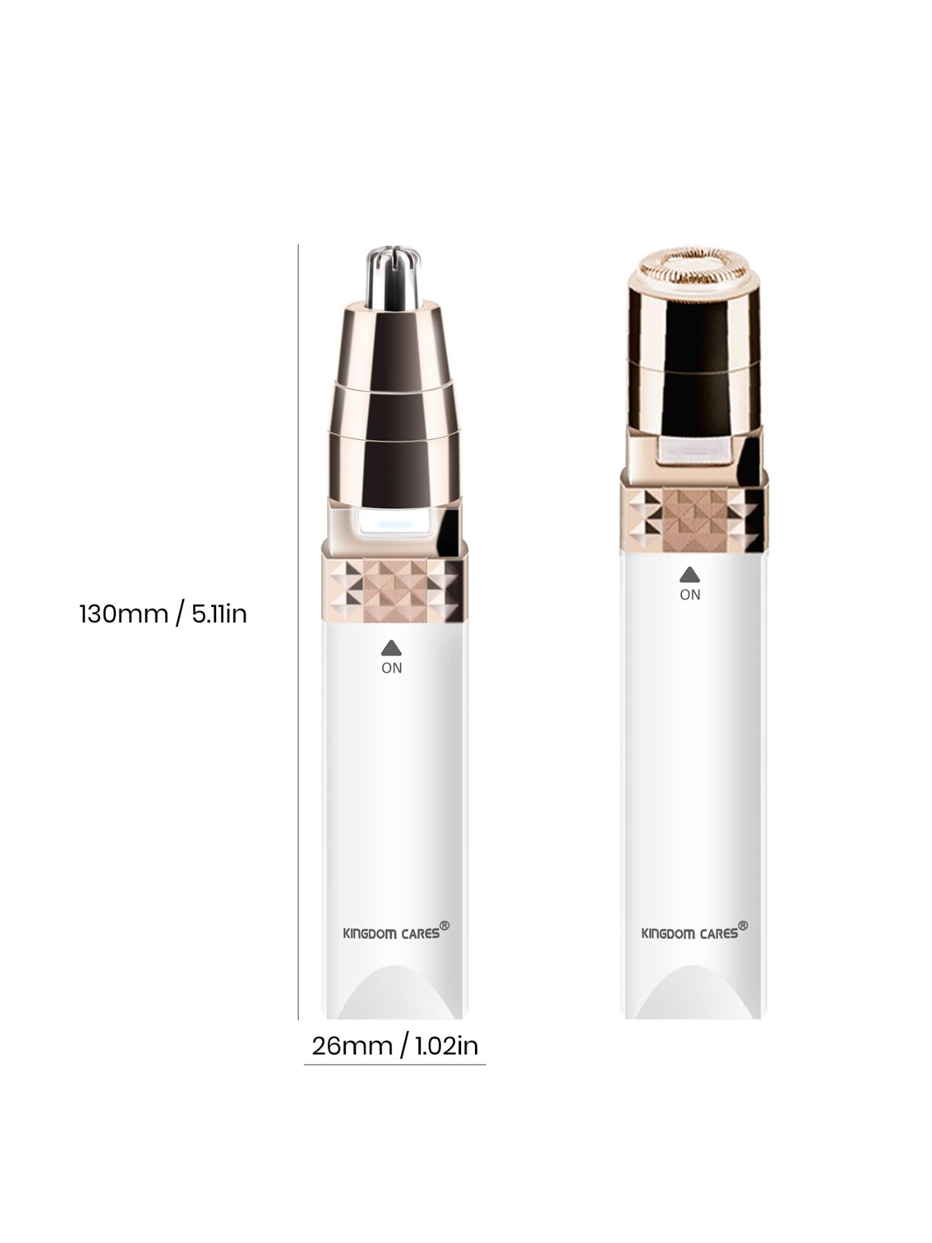 White portable nose hair trimmer by Trendsi, compact design with precision blades for easy grooming.