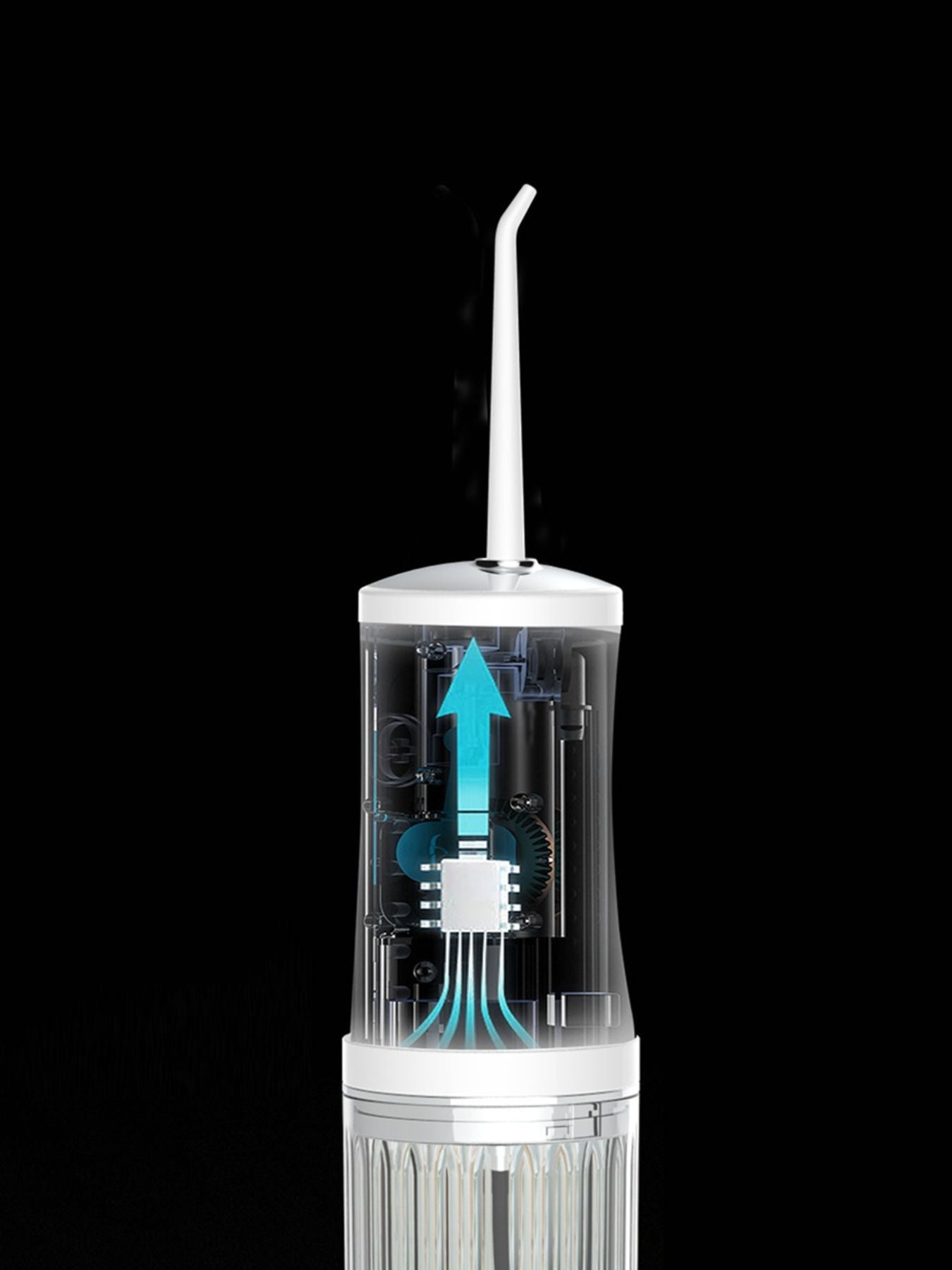 White portable rechargeable power dental flosser from Trendsi, compact and easy to use for freshening dental hygiene.