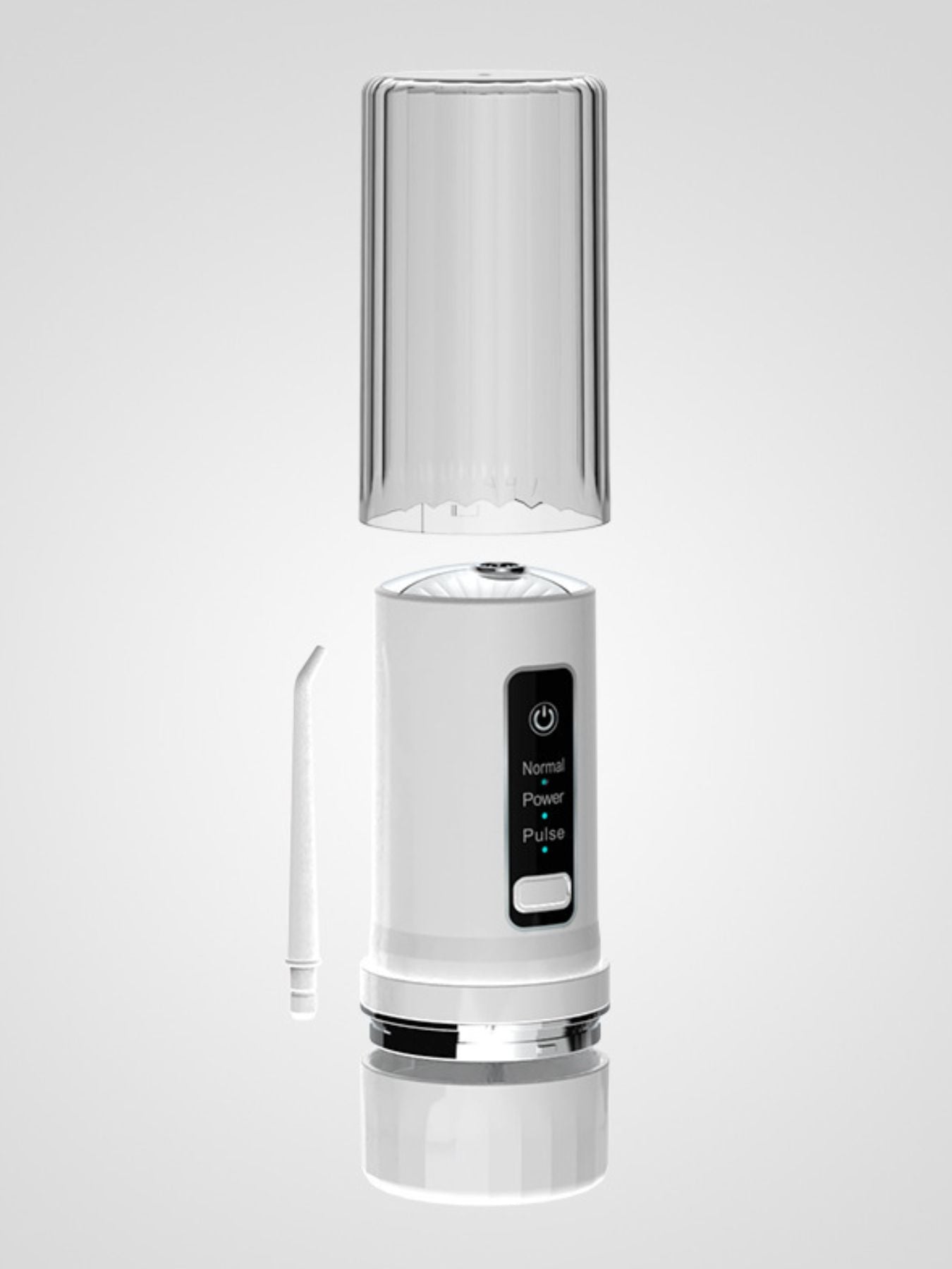 White portable rechargeable power dental flosser from Trendsi with compact design and easy-to-use water jet for oral hygiene.